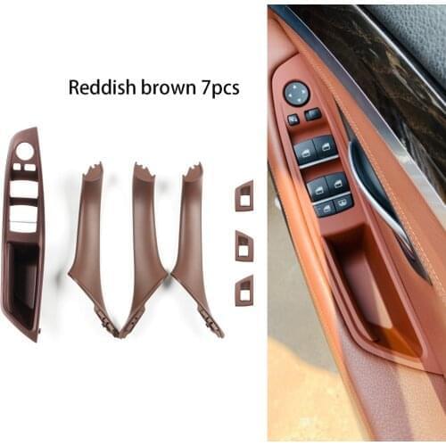 7pcs Right Hand Drive RHD For BMW 5 series F10 F11 Gray Beige Black Car Interior Inner Door Handle Panel Pull Trim Cover