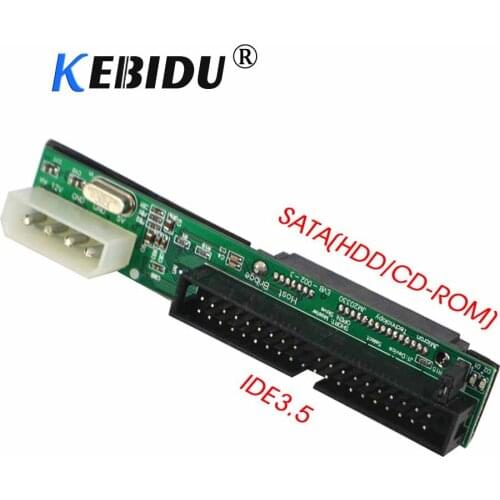 Kebidu Sata To IDE Adapter Converter 2.5 Sata Female To 3.5 Inch IDE Male 40 Pin Port 1.5Gbs Support ATA 133 100 HDD CD DVD