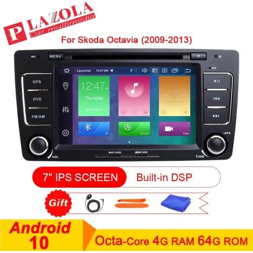 Android 10 Car Stereo DVD Multimedia Player For Skoda Octavia 2008 2009 2010-2013 Yeti 2008-2014 Radio GPS DAB 2DIN DSP CarPlay