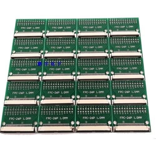 Free shipping 10pc FFC FPC 26PIN transfer board with connector FFC to DIP 2.54 adapter board 1mm 0.5mm pitch pcb double sided