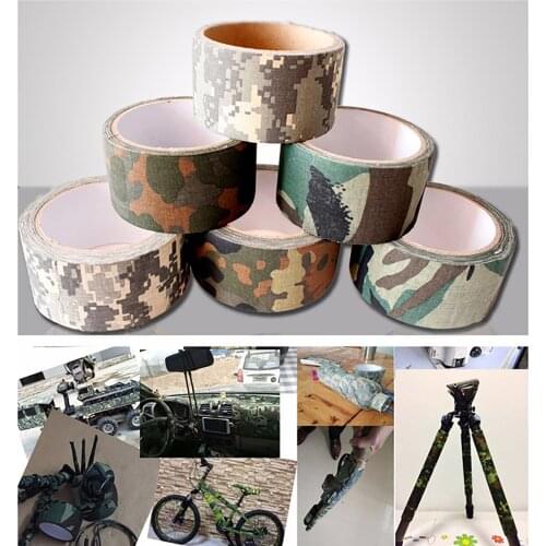 1Roll Length 5M 10M Camouflage Tape Self Adhesive Outdoor Hunt Disguise Bicycle DIY Decoration Bandage Width 50mm