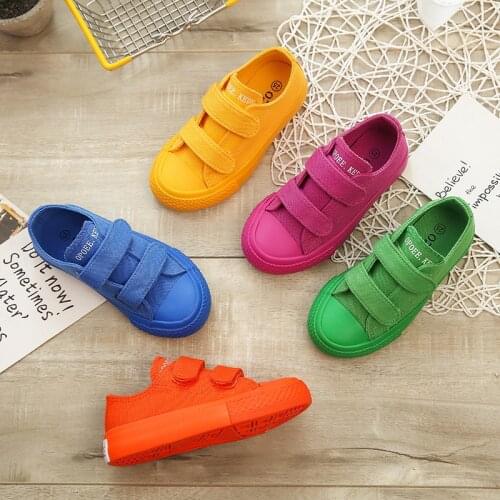 2021 New Spring Kids Canvas Shoes Breathable Boys Girls Fashion Sneakers Children Candy Color Sport Shoes Chaussure Enfant