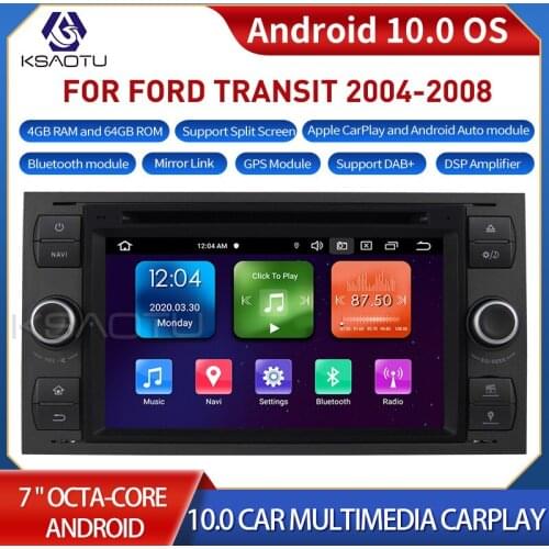 KSAOTU 7066 7" 8-Core Android 10.0 Car Stereo Carplay DSP DAB+ GPS WiFi USB DVB-T 4G TPMS Canbus OBD2 For FORD TRANSIT
