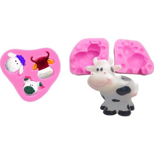 Kitchen Accessories Ox Sheep Dog Silicone Mold For Baking Fondant Pastry Straight Frilling Kitchenware Cake Decorating Tools