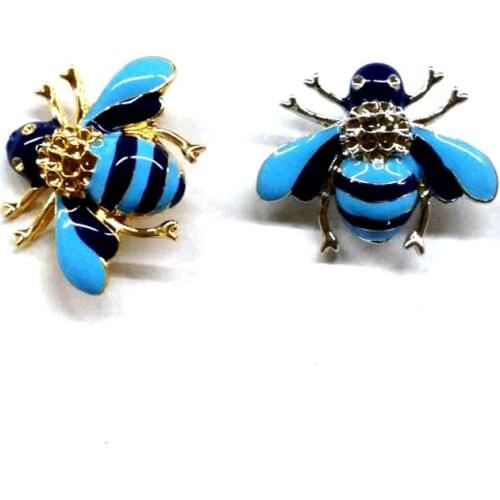 Metal enamel zinc crystals alloy bee charm pin brooch fashion ornament jewelry accessory