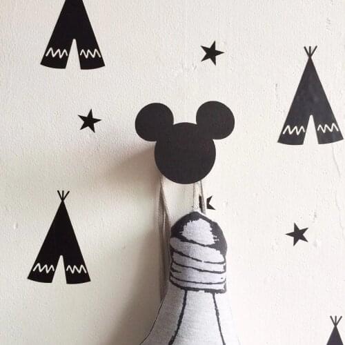 Cute mouse wooden hook hangers for kids room wall decorate ECO hanger hook for kids present