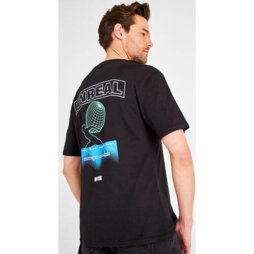 Trendyol Male Backpack Printed Loose Cut T-Shirt TMNSS20TS1041