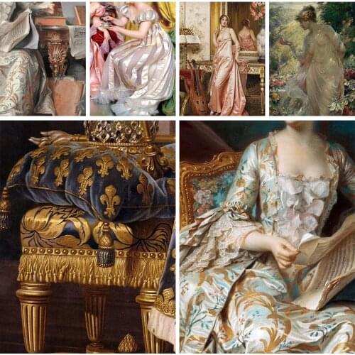 5D Character DIY Diamond Painting Classical Oil Painting Beauty Figure Diamond Embroidery Mosaic Set Living Room Wall Decoration