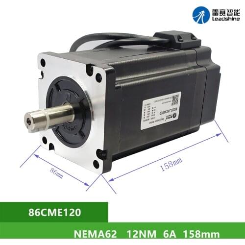 NEMA62 Leadshine 86CME120 12Nm 6AClosed loop servomotor 2 phase Shaft Diameter 14mm