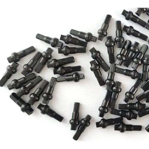 50pcs/lot Pillar DSN brass nipples 14.4mm 16mm 14G spoke 3.2mm Double Square head bike mamelons brass bicycle nipples black