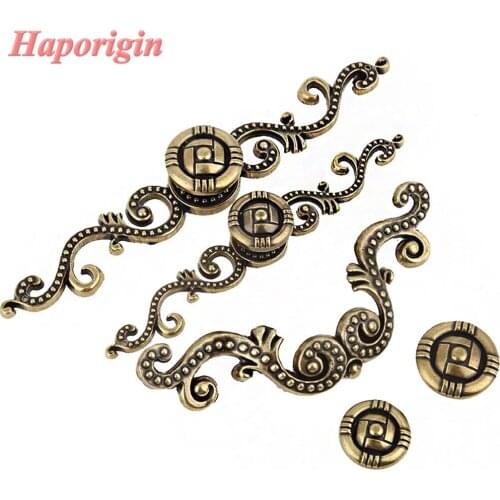 New 2pcs Antique Cabinet Drawer Handles Furniture Door Knobs Vintage Wardrobe Knobs Kitchen Cabinet Cupboard Handles Bars Pulls
