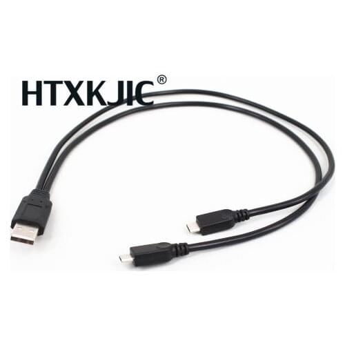 New Portable USB 2.0 Type A Male To Dual Micro USB Male Splitter Y Charging Data Cable hot