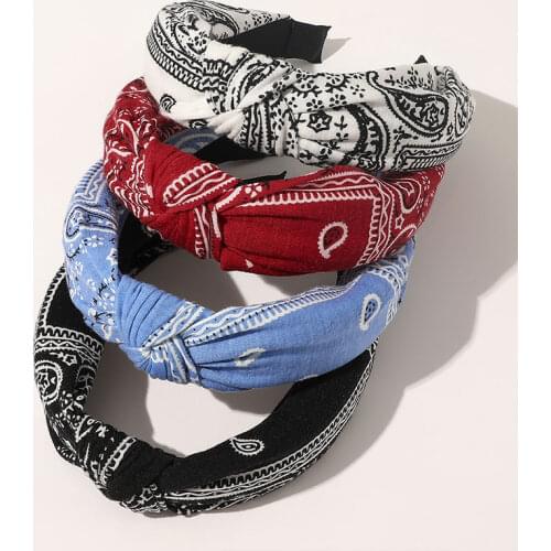 Korea Floral Print Head Hoop Cross Knot Wide Side Headband Women Fabric Hair Band Hair Hoop Girls Hairbands Hair Accessories