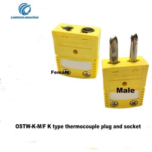 Original 10pc K type thermocouple plug and socket thermocouple connector OSTW-K-M/F Free shipping