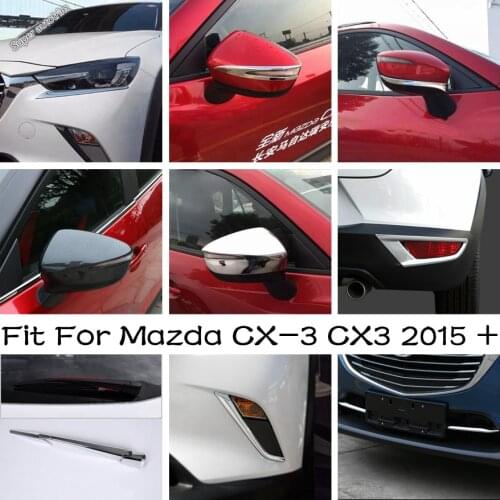 Headlight / Rearview Mirror / Rear + Front Fog Lamp / Window Wiper / Grille Grill Cover Trims ABS For Mazda CX-3 CX3 2015 - 2020