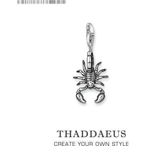 Rebellious Evil Little Scorpion Pendant Charm, European Style Fashion 925 Sterling Silver Fashion Jewelry Fit Europe Bracelet