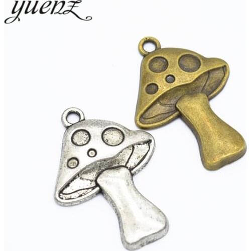 YuenZ 4pcs 2colour Antique bronze Alloy Metal mushroom Charms Pendants Jewelry Findings Accessories Fit DIY Necklace 40*29mm K26