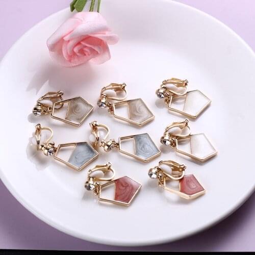 No Hole Earrings Clip-On Earrings Without Piercing Stylish Small Cheap Clip On Earring Clips Non Pierced Ear Drop For Women