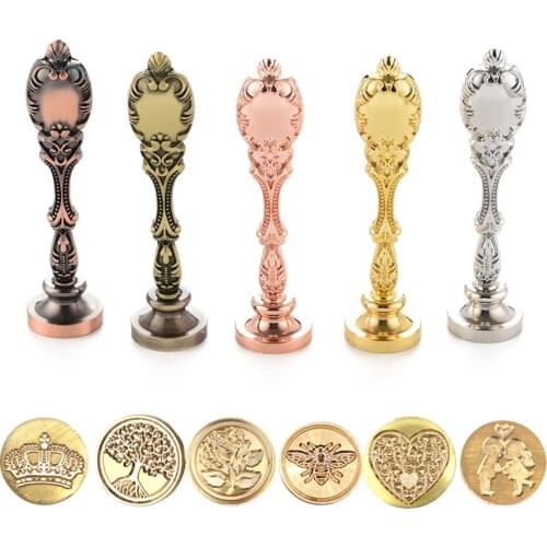 WYSE Tree Flower Crown Rose Bee Wax Seal Stamp Retro Antique Sealing Wax Scrapbooking Stamps Metal Handle Head Wedding Decor