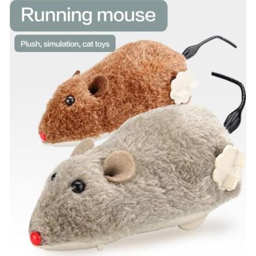 Clockwork Toy Wireless Winding Mechanism Toys Mouse Cat Toy For Cat Dog Pet Trick Playing Plush Toys Mechanical Motion Rats