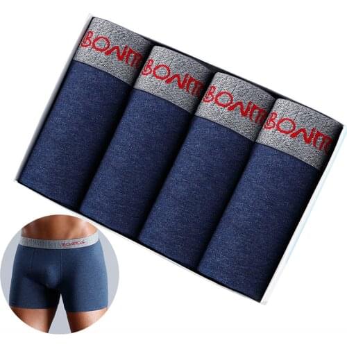 4pcs Man Underwear Lots Sexy Cotton Boxers For Mens Panties Gay Underpants Family Boxershorts Brand Male Boxer Shorts Calecon