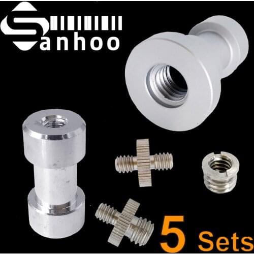 5sets 1/4 To 3/8 Male Female Adapter Screw Nut For Camera Tripod Ball Monopod Flash Light Stand Mount Quick Release Gadgets ZM56