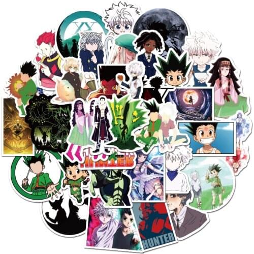 50 Pcs Pack HUNTER X HUNTER Anime Stickers Waterproof PVC Decal For Car Suitcase Skateboard Laptop Motorcycle For Teens Kids