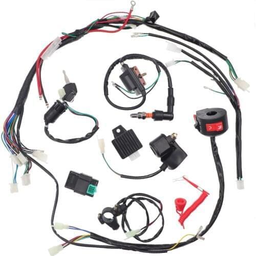 50CC 110CC Electric harness For Quad Dirt Bike Kart Motorcycle Kick Start BikeComplete 1set Wiring Harness