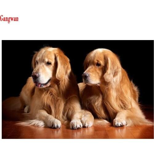 5D DIY Diamond Painting puppy cute pet picture Diamond embroidery Cross Stitch Golden Retrievers dog Animal Home Decoration