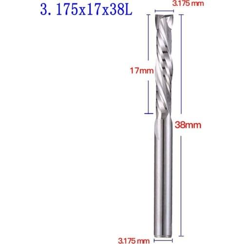 80pc 3.175X17X38L UP&DOWN Cut Two Flutes Spiral Carbide Mill Cutters for CNC Router, Wood End Mill