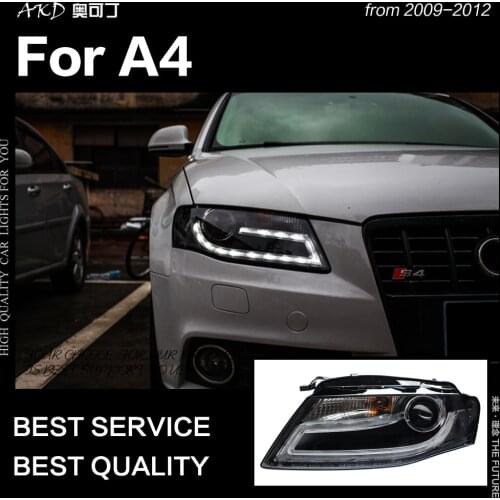 AKD Car Styling for A4 Headlights 2009-2012 A4L B8 Sedan Headlight DRL Hid Head Lamp Angel Eye Bi Xenon Beam Accessories