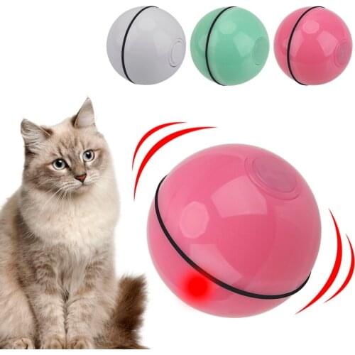 Automatic Cat Toys LED Rolling Flash Ball Smart Interactive Rolling Ball USB Electric Pet Toys Rotating Toy For Cat Dog