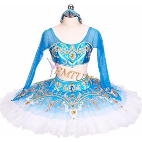 Adult Child Two pieces professional ballet tutu Le Corsaire Blue Professional Panacake Tutus performance ballet stage costume