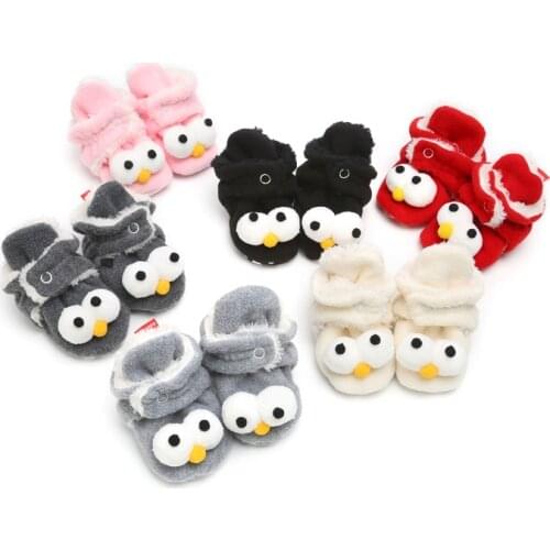 0-18 Month Cute Cat Animal Style Buckle Baby Boots Fleece Worm Cotton-padded Shoes Baby Booties Infant Toddler Shoes