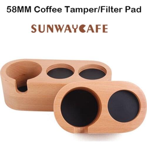 Coffee Filter Tamper Holder Solid wood Espresso Tamper Mat Stand Coffee Maker Support Base Rack Coffee Accessories for Barista
