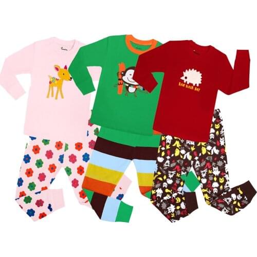 Kids Boys Girls Pajamas Set Children Christmas Sleepwear Toddler New Year Festival Homewear Children Cartoon Animal Cotton Pjs
