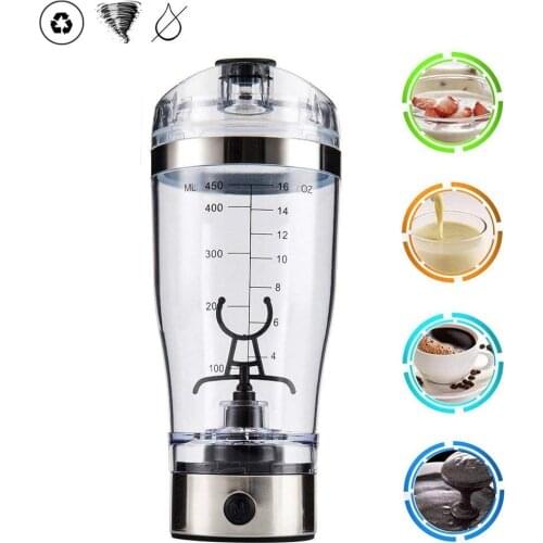 Electric Mixing Bottle 450ML Battery Powered Intelligent Drink Coffee Cocktail Automatic Vortex Mixing Anti-Leakage Cup