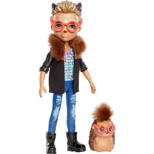 Enchantimals Character Toy Doll Hixby Hedgehog and Pointer Cute Animal Friend for Girls Fashion Toddler Toys Collectible Models