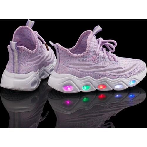 ENWAYEL Light Up Led Shoes Kids Shoes Sports Lighting Girls Children Luminous Sneakers Glowing Illuminated Lighted Footwear