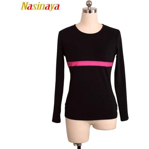 Customized Figure Skating T shirt Tops for Girl Women Adult Training Competition Patinaje Ice Skating Gymnastics warm fleece 10