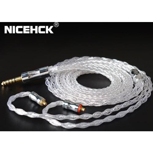 NICEHCK LitzPS-Pro Upgrade Cable 8 Core 4N Litz Pure Silver Cable 3.5mm/2.5mm/4.4mm MMCX/NX7/QDC/0.78 2Pin for MK3 ST-10s KXXS
