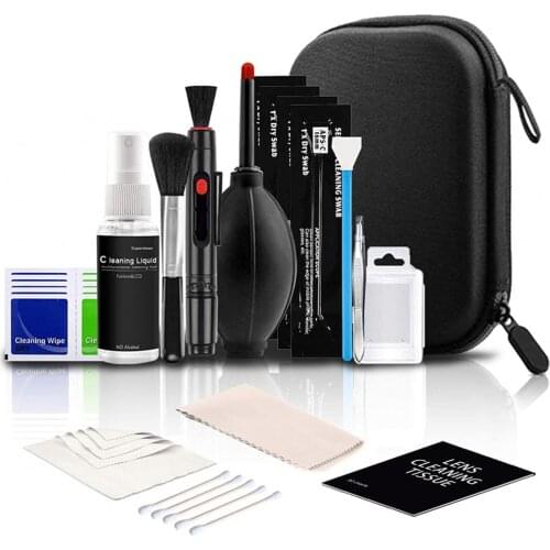 Camera Cleaning Kit for DSLR Cameras + Traveling Pouch + Air Blower Nozzle