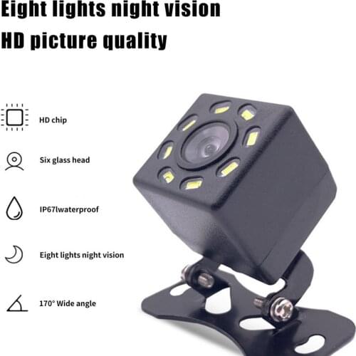 DC12V Car Rear View Camera 8 LED Night Vision Reversing Auto Parking Monitor IP67 Waterproof 170 Degree HD Backup Reversing Cam