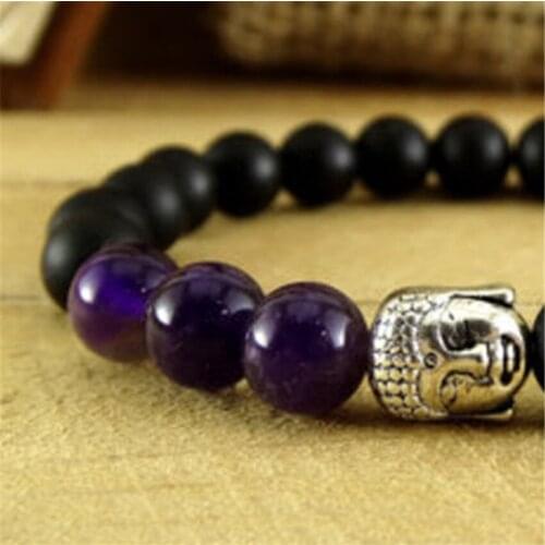 8mm Frosted Obsidian Ziyu Gemstone Bracelet 7.5 inches Bless Handmade Unisex Meditation Spirituality Bead Reiki Pray Yoga Cuff