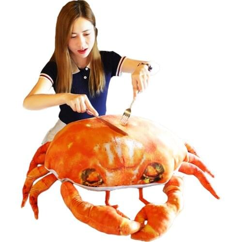 Dorimytrader Cute Realistic Simulated Crabs Plush Pillow Giant Stuffed Animals Toy Doll Seafood Decoration Gifts 58cm x 68cm