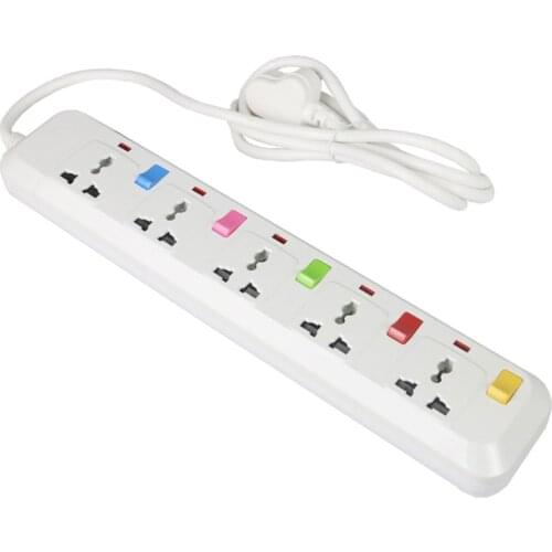 Multi-function Universal Hole Extension Cable 1.8M Socket With Switch Independent Control Plug UK/EU/US/AU 3/4/5 Jack