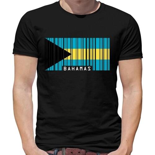 Mens T Shirts Fashion 2018 The Bahamas Barcode Style Flag - Mens Crewneck T-Shirt - 7 Colours T Shirt Short Sleeve