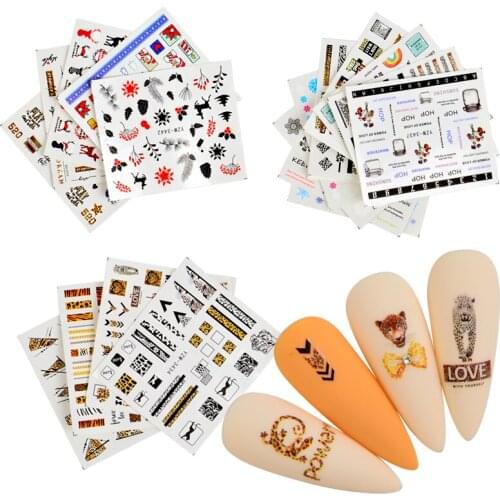 2021 NEW 3D Nail Sticker Stick Figure Woman Face Pattern Special Transfer Picture Flowers Slider Sticker DIY Nail Art Decoration