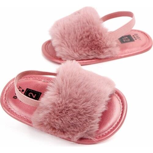 Autumn Soft Baby Shoes Style Plus Baby Girl Shoes Slipper Breathable Baby Fur Shoes Simple Elastic princess First Walkers