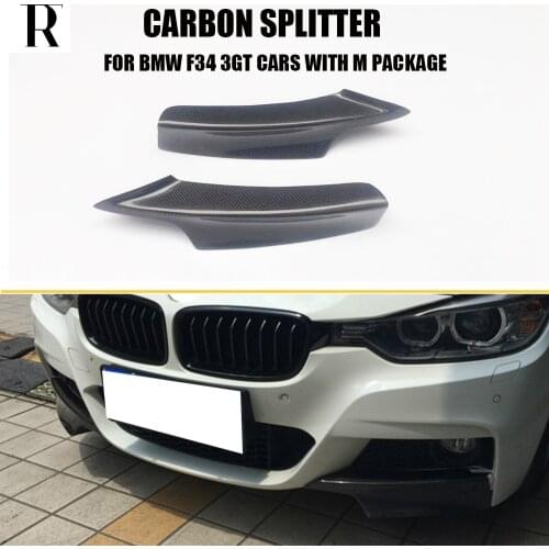 F34 Carbon Fiber Front Bumper Lip Side Splitter Apron for BMW F34 320i GT 328i GT 335i GT 340i GT with M Paclage 2012 - 2017